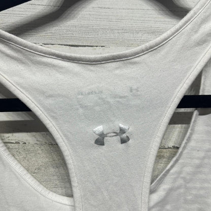 Under Armour Tank Top Womens XL White Silver Geometric HeatGear GUC3