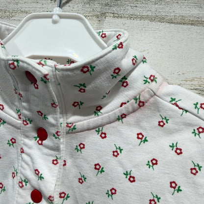 TBBC Pullover Girls 3T White Red Floral Preppy Play Condition *Flawed1