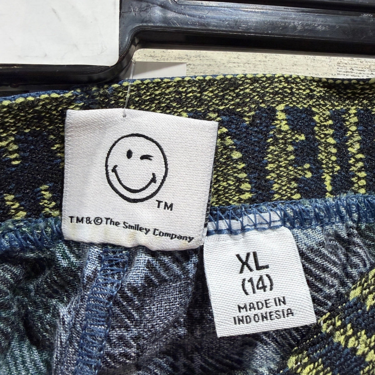 SmileyWorld Tis The Season Pajama Set Kids Size 14 Blue Plaid Holiday NWT5