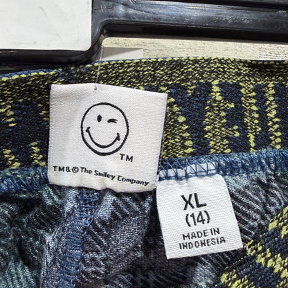 SmileyWorld Tis The Season Pajama Set Kids Size 14 Blue Plaid Holiday NWT5