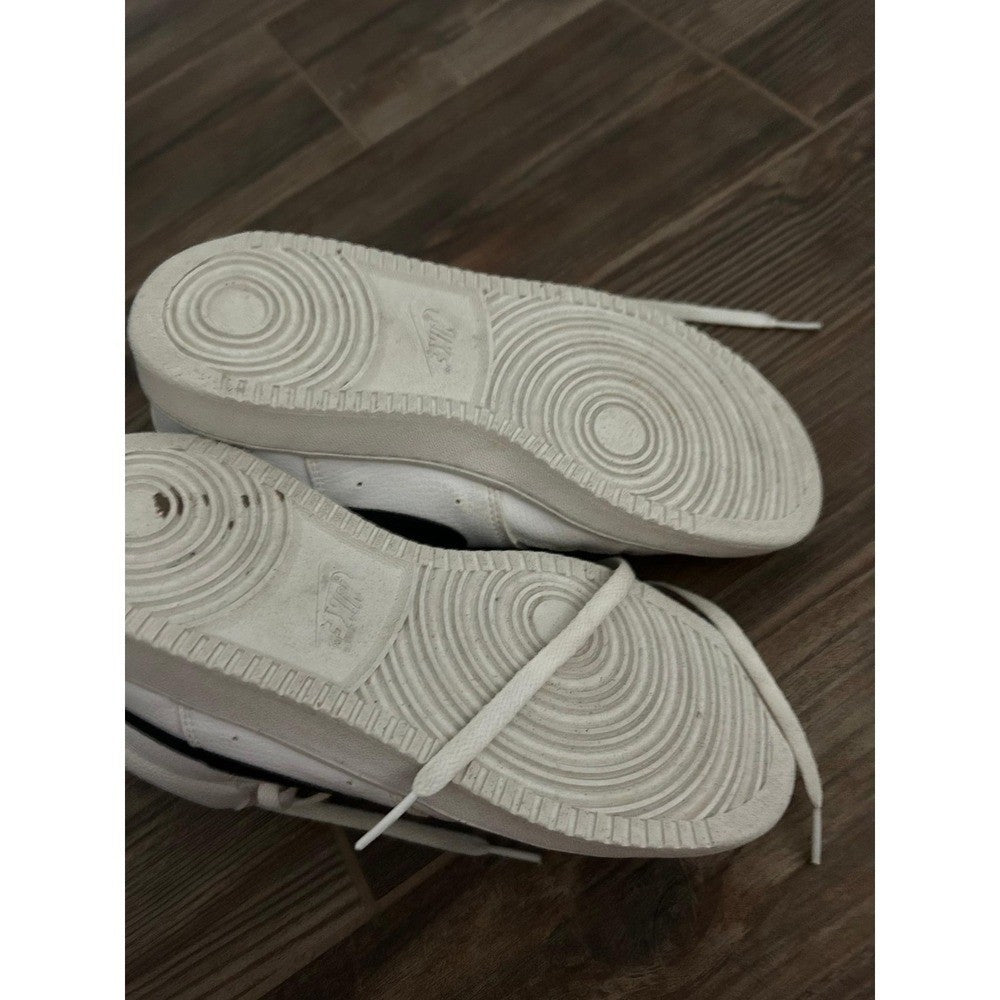 Nike Court Vision Mid Women Size 8.5 White Black Retro Sneaker GUC5