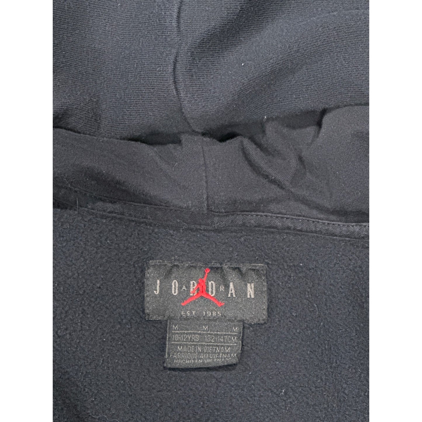 Jordan Full Zip Hoodie Boys Medium 10/12 Black Jumpman Logo GUC2