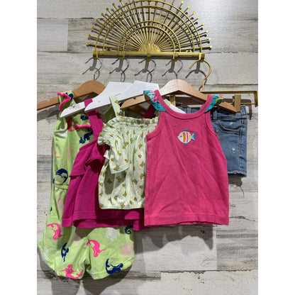 Carter's Old Navy Girls 2T Lot Summer Romper Tank Shorts Bundle0