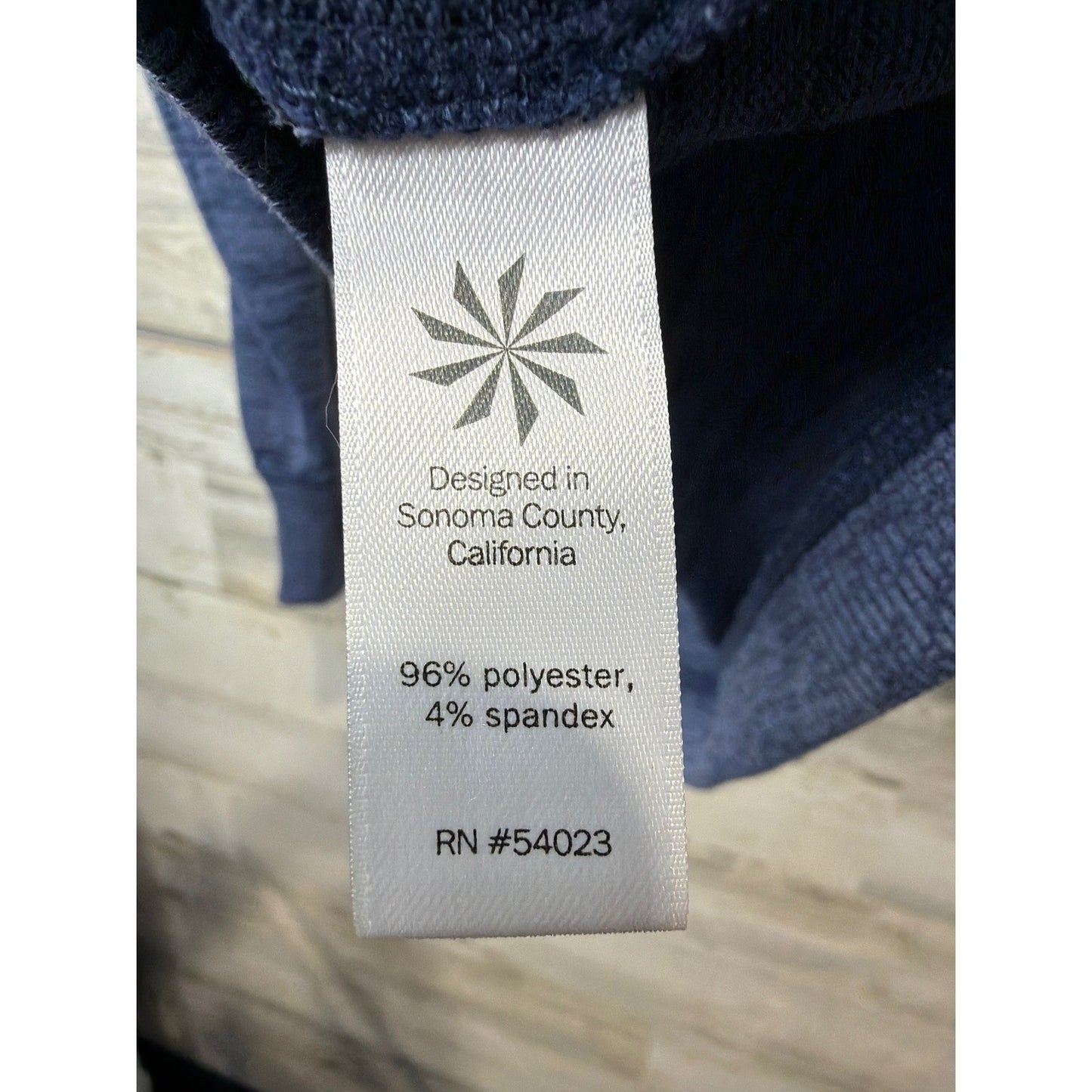 Athleta Puravida Cowl Neck Sweatshirt Womens L Blue Space Dye Athleisure EUC3