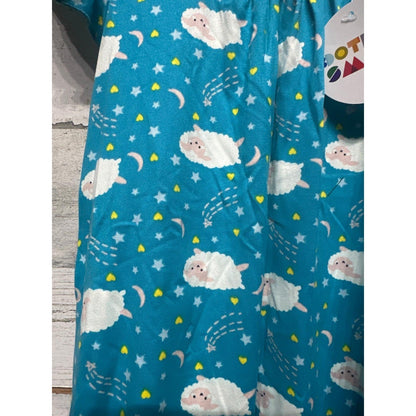 Dot Dot Smile Dress Girls Size 3/4 Teal Blue Sheep Stars Flutter Sleeve NWT1