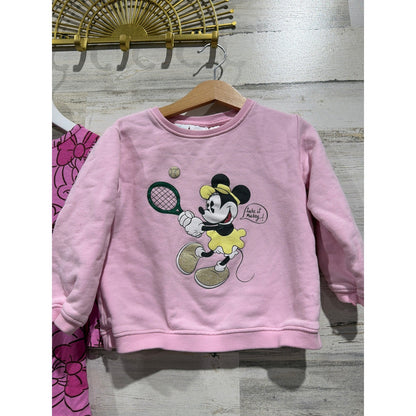 2T Girls Disney Bundle Minnie Mouse Sweatshirt Leggings Dress Disneycore EUC3