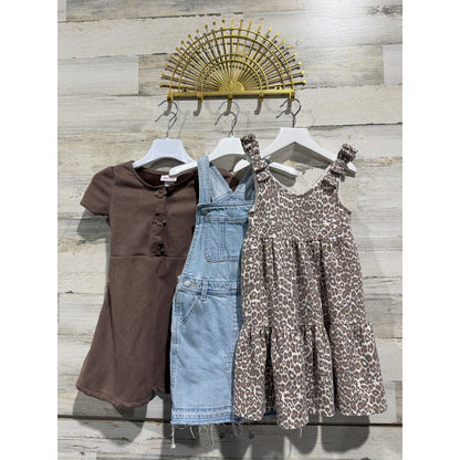 Sincerely Jules Old Navy Dress Bundle Girls 5T Brown Leopard Denim EUC0