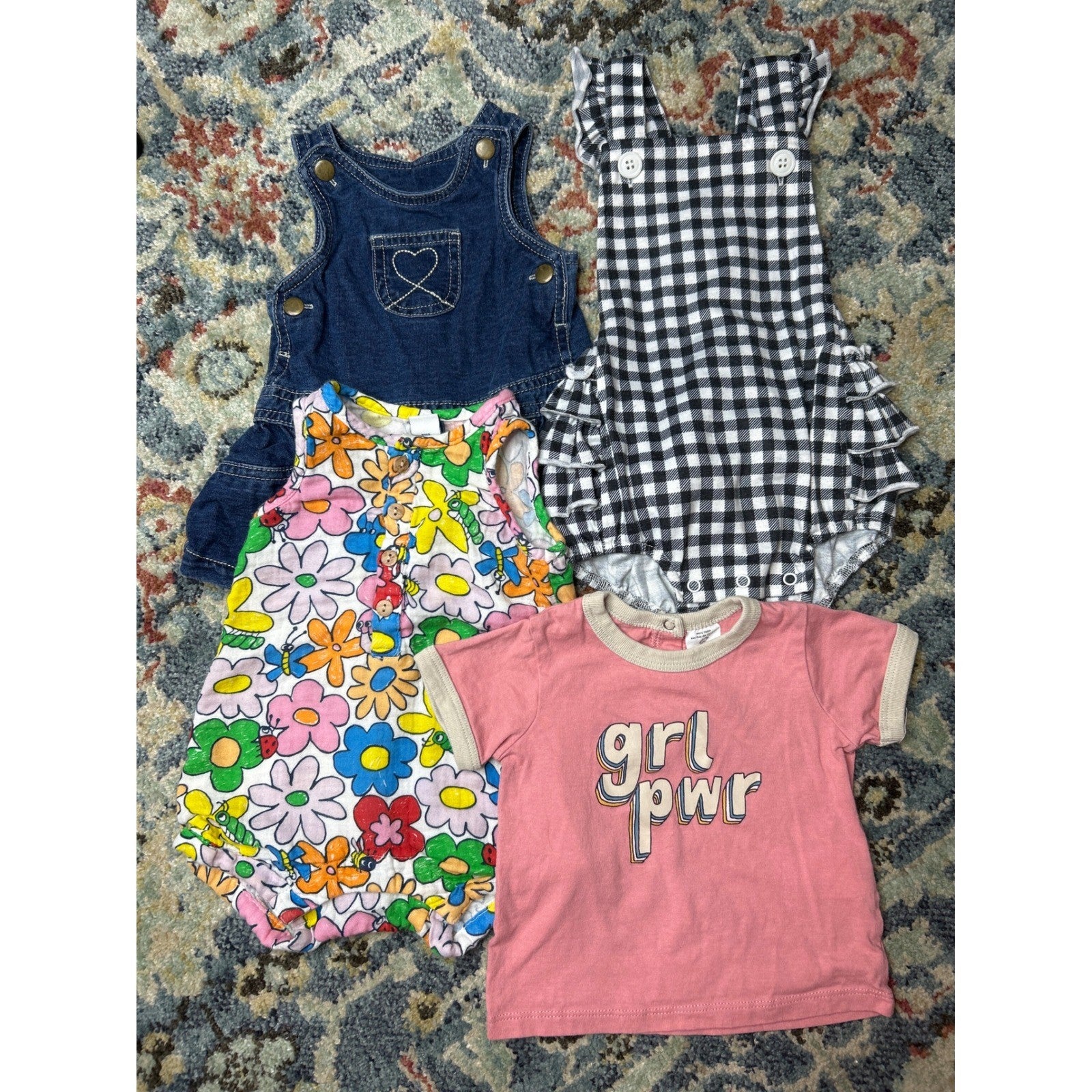 Girls 3-6M Bundle Cotton On Baby Faded Glory Romper Dress Shirt0