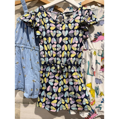 Old Navy SHEIN Picapino Dress Romper Lot Girls 5T Blue White Heart Bee2