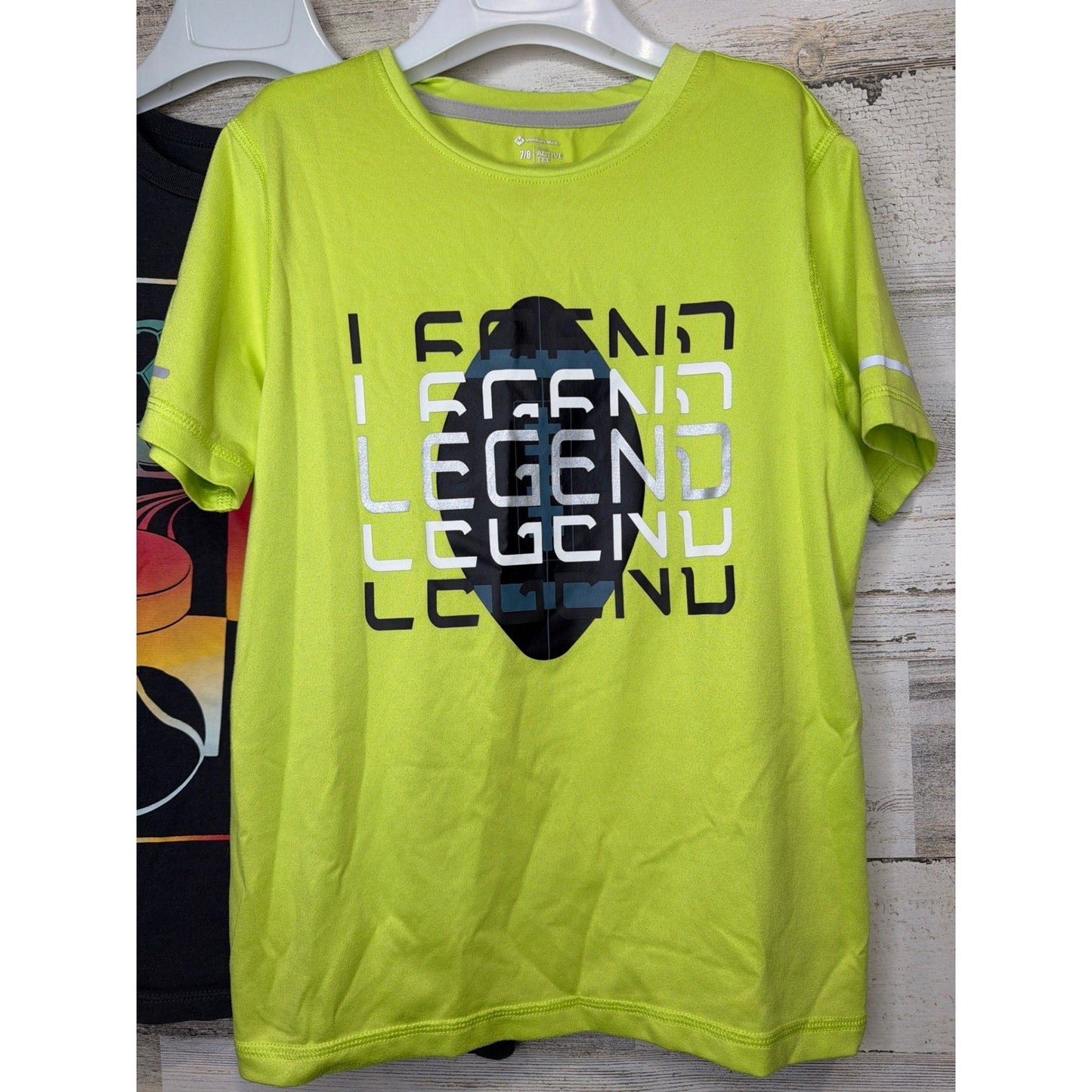 Gap Member's Mark T-Shirt Bundle Boys 7/8 M Gray Lime Sports Legend EUC2