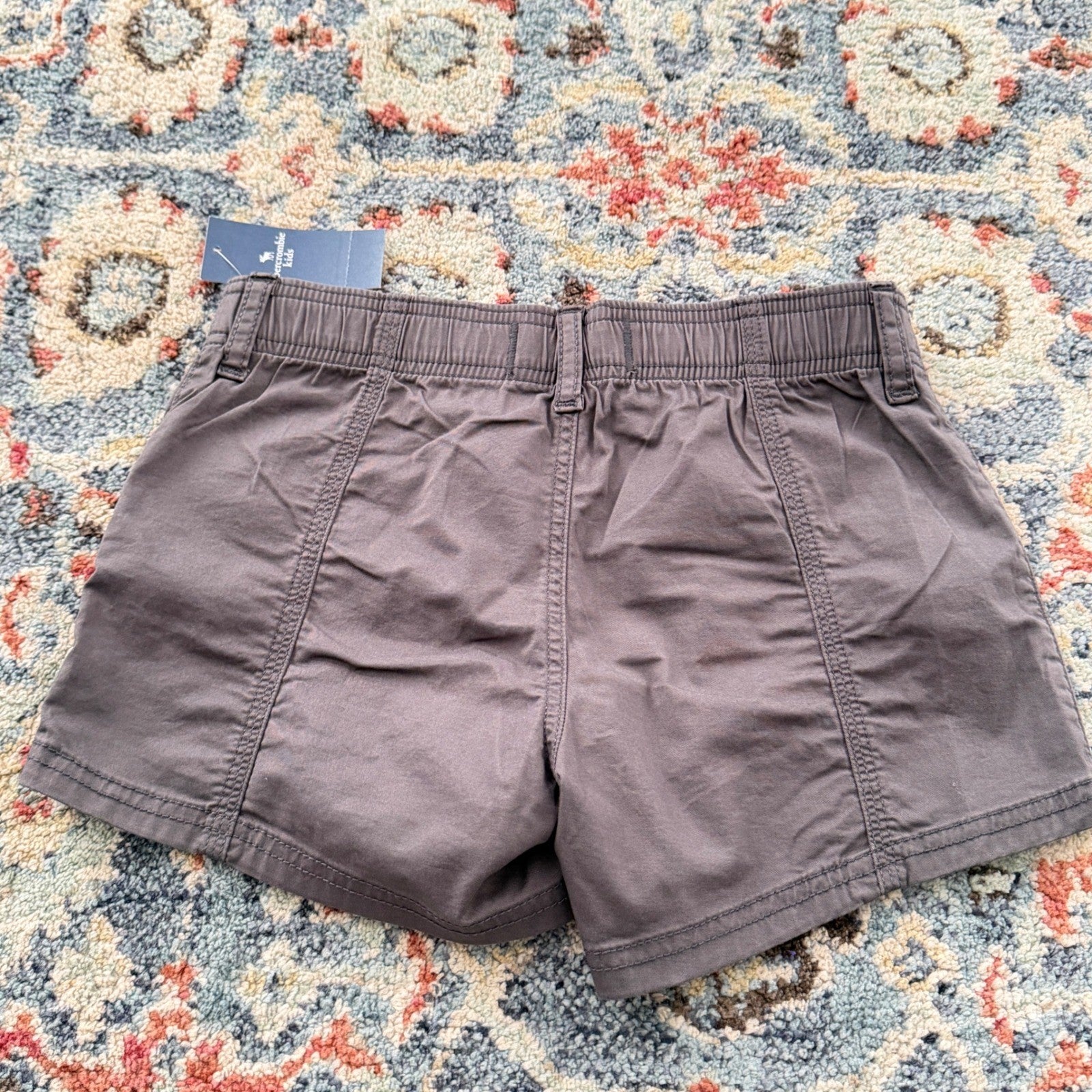 Abercrombie Kids Y2K Short Girls 11/12 Gray Low Rise Adjustable Waist NWT4