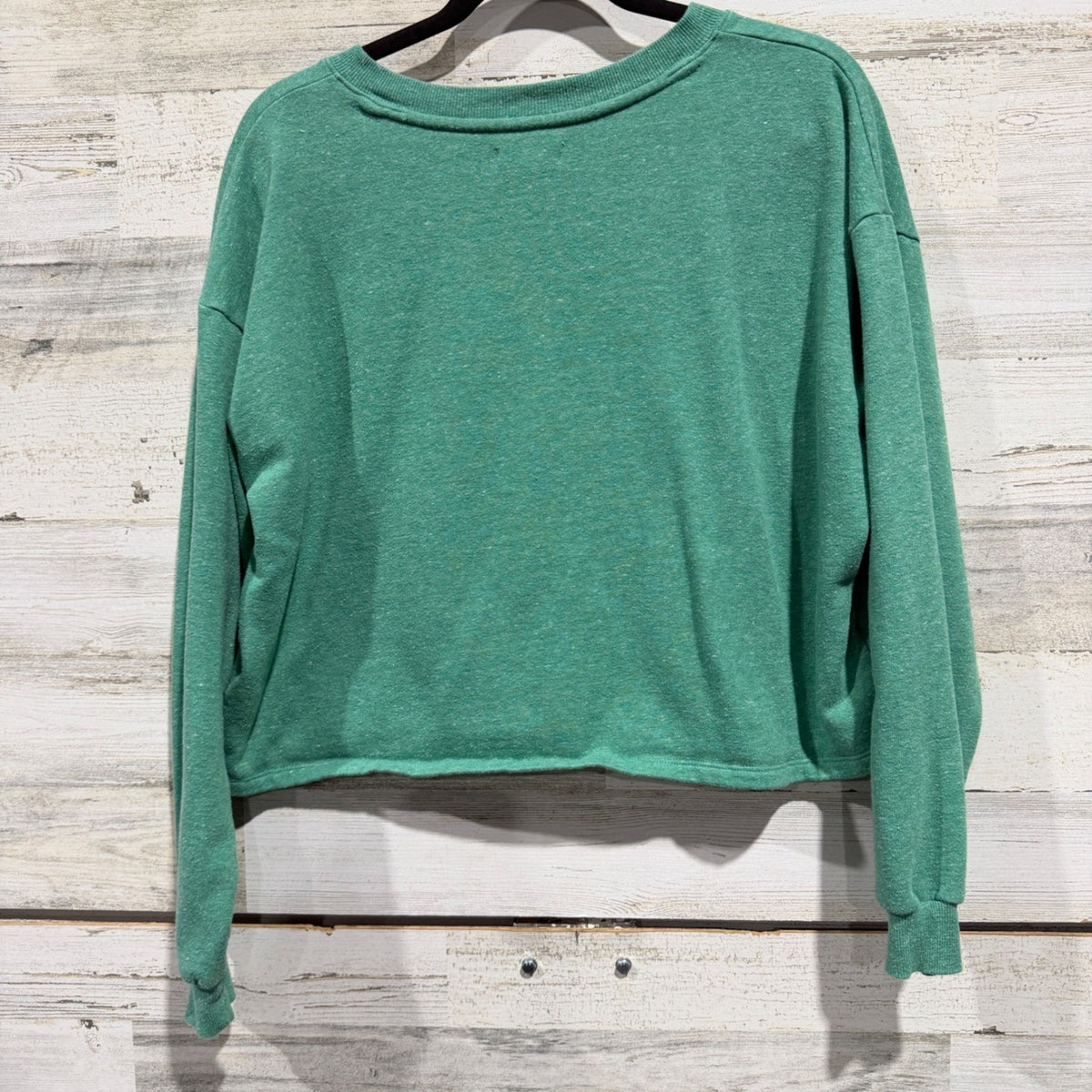 Colsie Notch Neck Sweatshirt Women Large Green Cotton Blend Casual EUC2