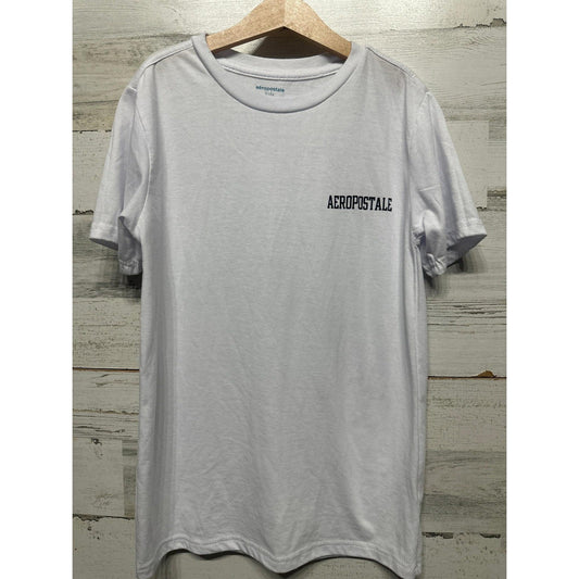 Aeropostale T-Shirt Boys 12 White Logo Graphic EUC0