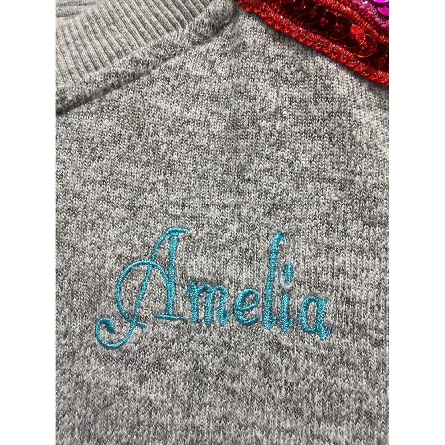 Lola and the Boys "Amelia" Tracksuit Set Girls 4 Gray Rainbow Sequin Glam EUC3