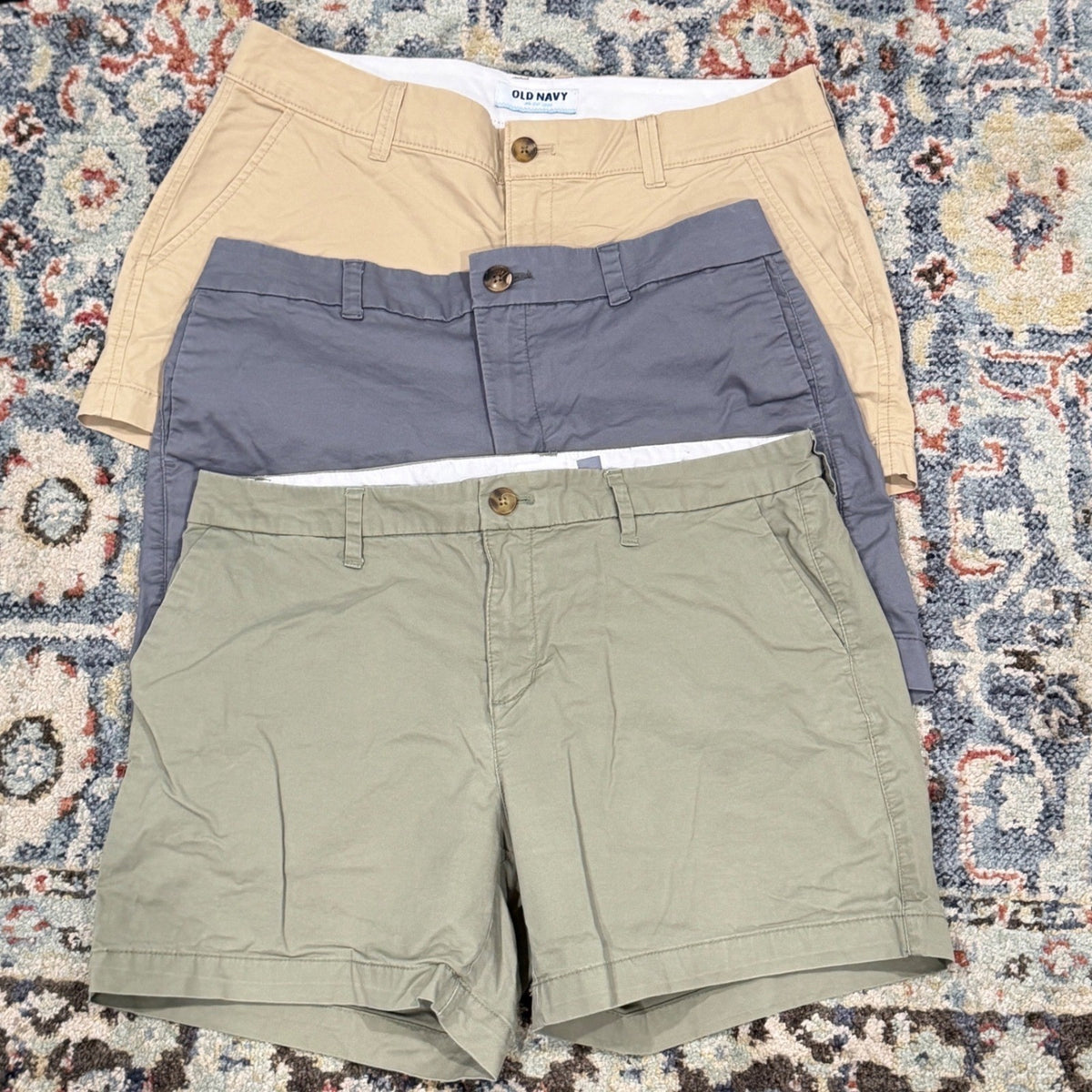 Old Navy Chino Shorts Women Size 8 Multi Color Bundle Preppy Casual0