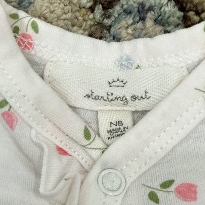 Starting Out Sleepers Headbands Girls Newborn Bundle Soft Pink Purple Floral EUC2