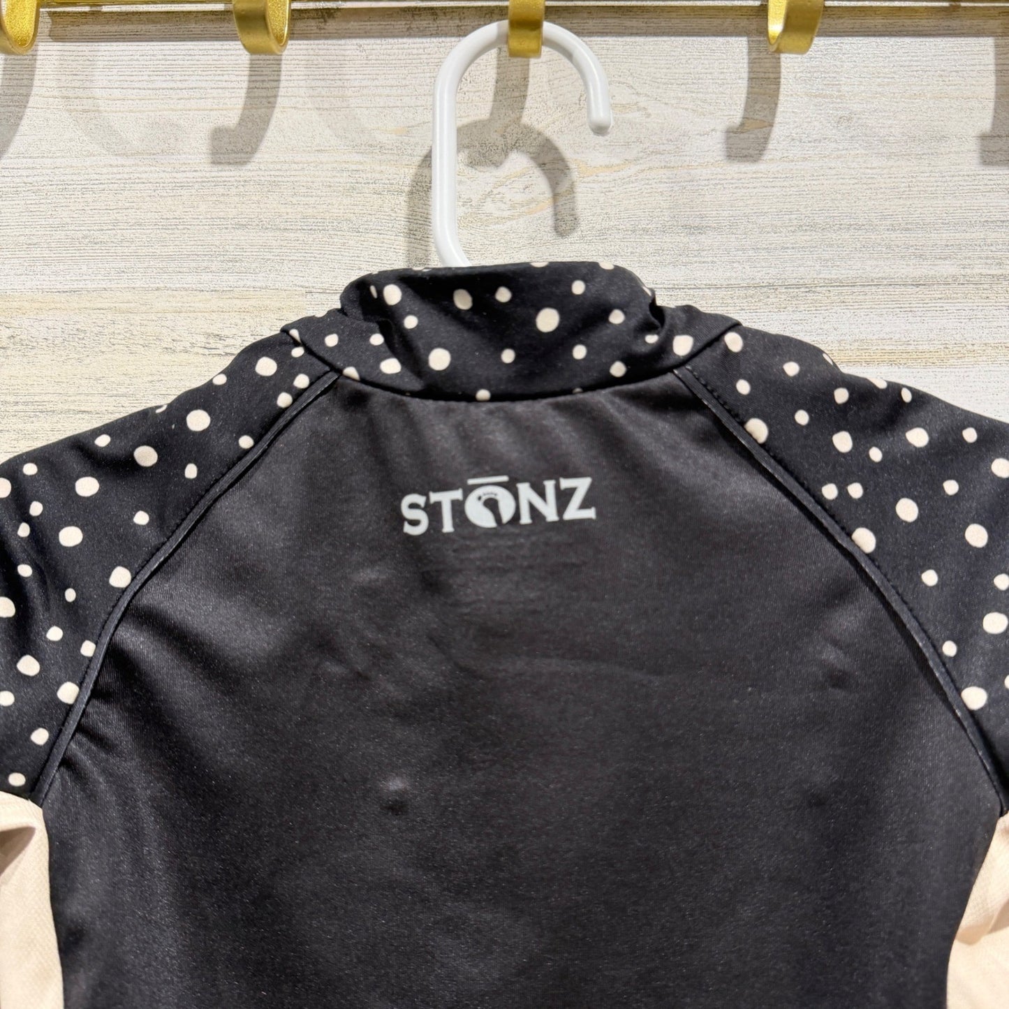 Stonz Sun Suit Infant 6-12M Black Polka Dot Night Camper Rash Guard NWT5