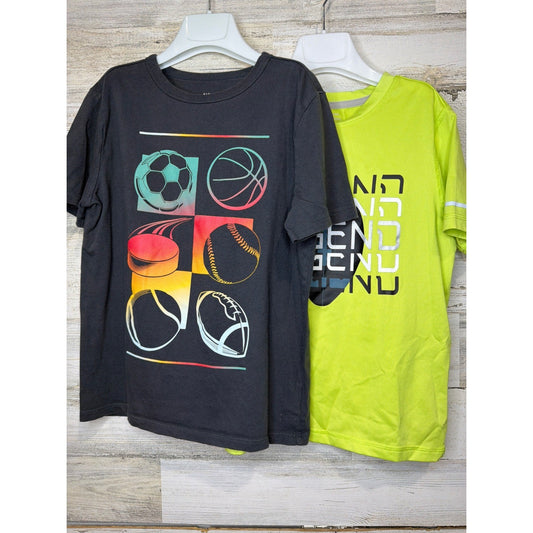Gap Member's Mark T-Shirt Bundle Boys 7/8 M Gray Lime Sports Legend EUC0
