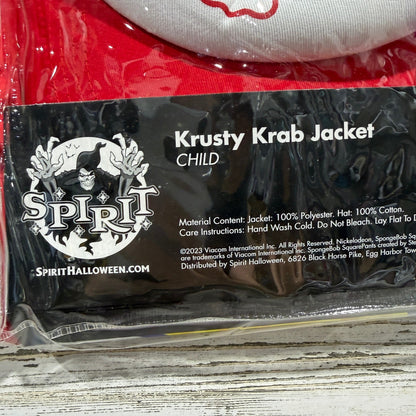 Krusty Krab Jacket Kids Size L 12-14 Red Spongebob Costume NWT6
