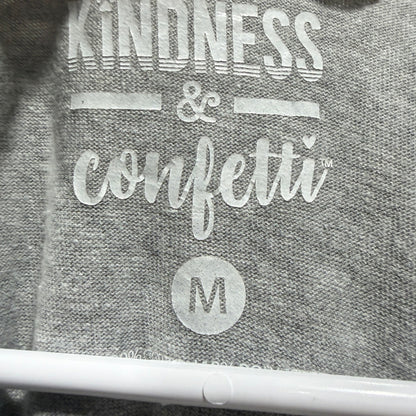 Kindness & Confetti Spooky Vibes Tee Women M Gray Ghost Graphic Retro EUC2