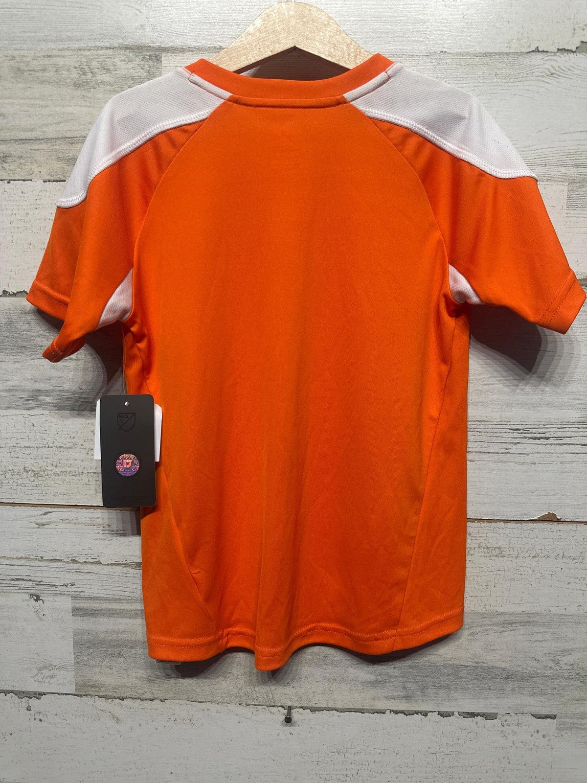 MLS Houston Dynamo FC Soccer Jersey Kids Size 5/6 Orange White Sporty NWT2