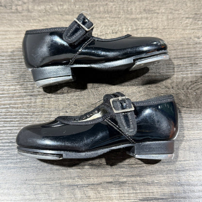 Capezio Tap Shoes Girls 7.5 Toddler Black Patent Mary Jane Tele Tone Dance GUC2
