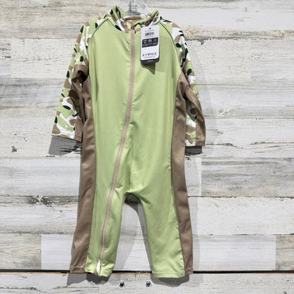 Stonz Sun Suit Boys 18-24M Green Camo UPF 50 Rash Guard Gorpcore NWT0