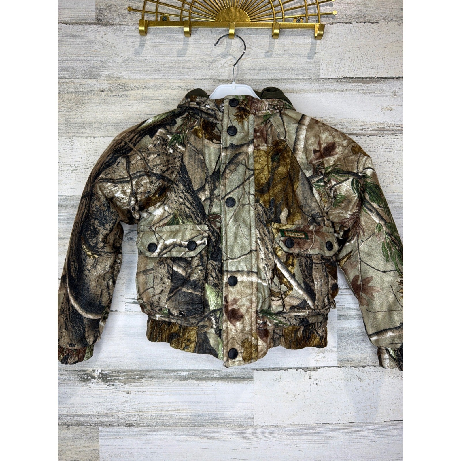 Remington Reversible Jacket Boys 4/5 Camo Real Tree Insulated Gorpcore EUC0