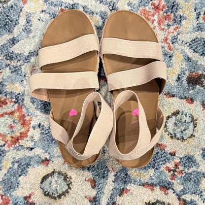 Steve Madden Bandi Sandals Girls 3 Tan Elastic Espadrille Platform3