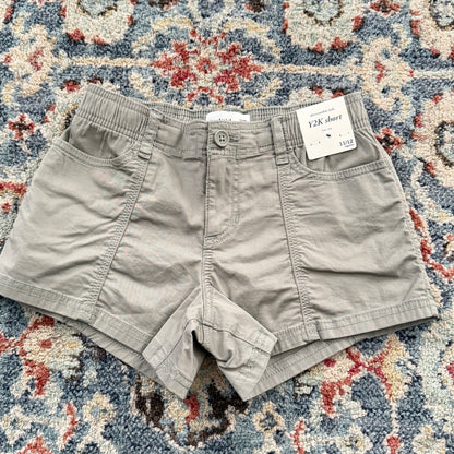 Abercrombie Kids Y2K Short Girls 11/12 Grey Low Rise Utility NWT0