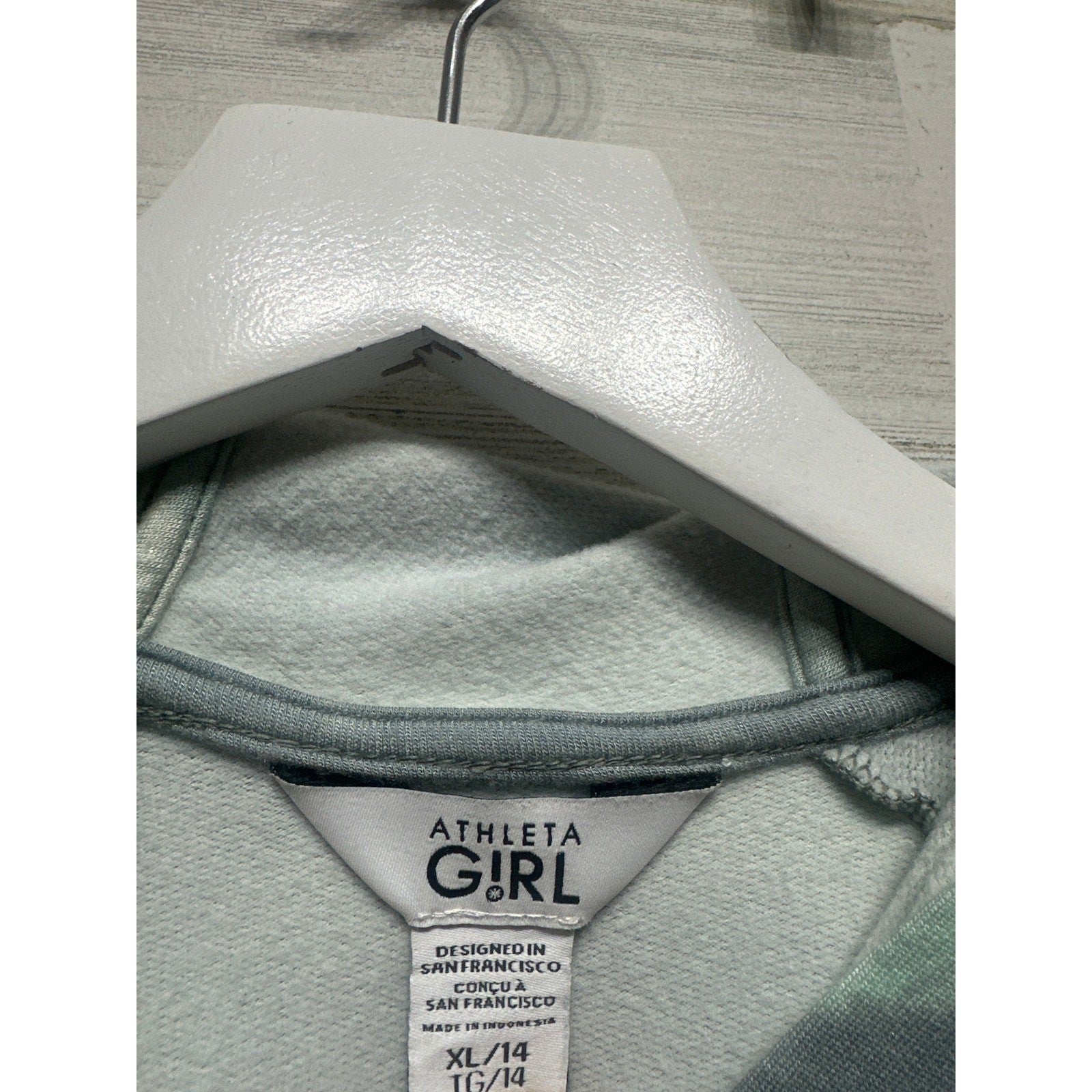 Athleta Girl Hoodie Girls XL 14 Blue Green Tie Dye In Your Element 2.0 EUC1