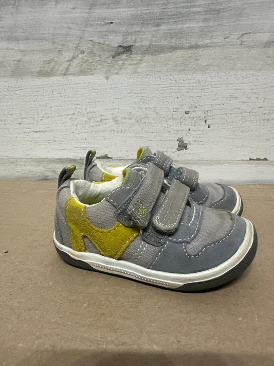 Stride Rite Sneakers Toddler Size 5 Wide Grey Lime Green Hook Loop Athletic0