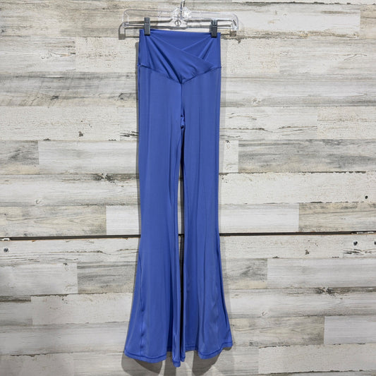 OFFLINE By Aerie Real Me Super Flare Leggings Women S Blue Ribbed Y2K EUC0