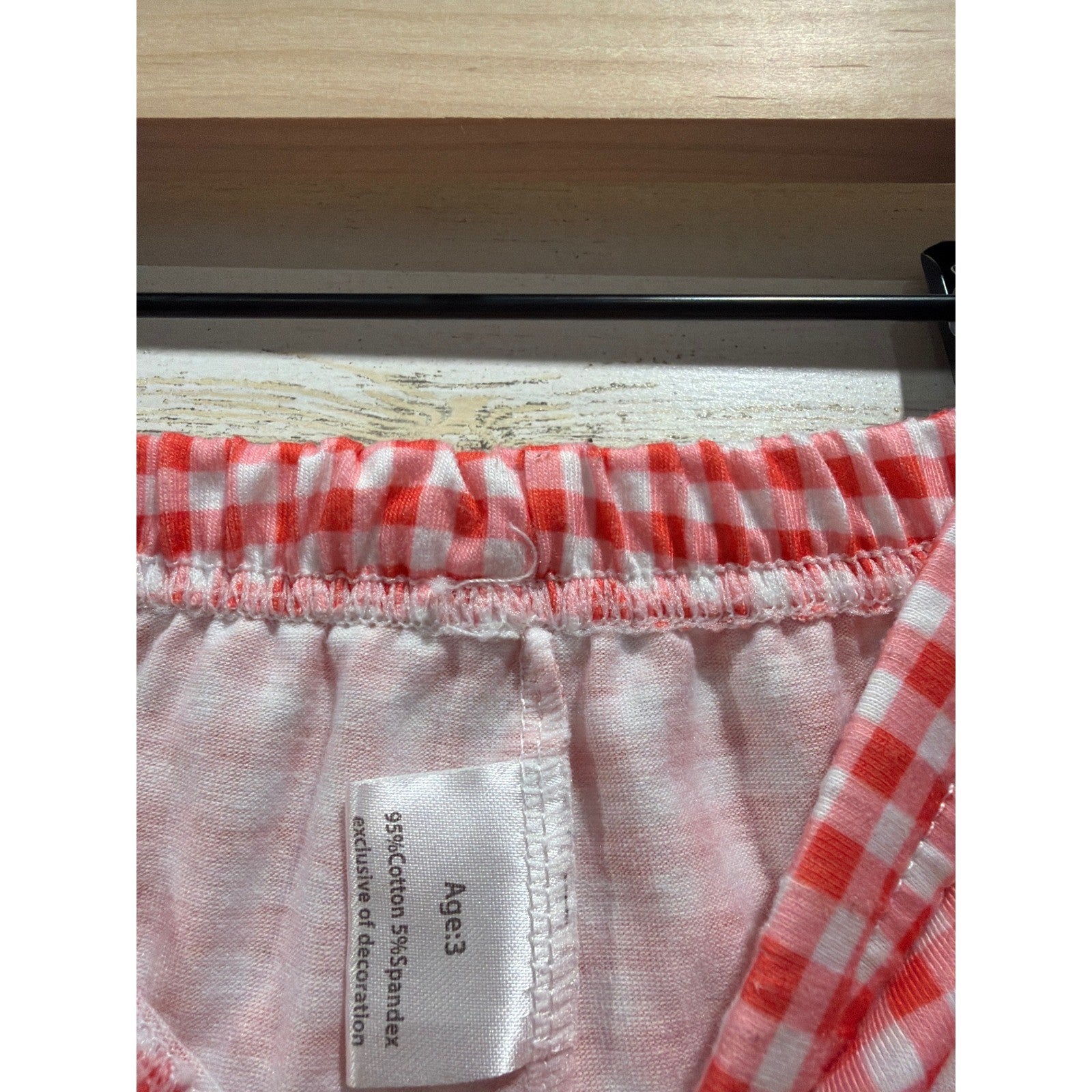 Boutique Gingerbread Smocked Outfit Girls 3 Red Gingham Ruffle Holiday EUC3