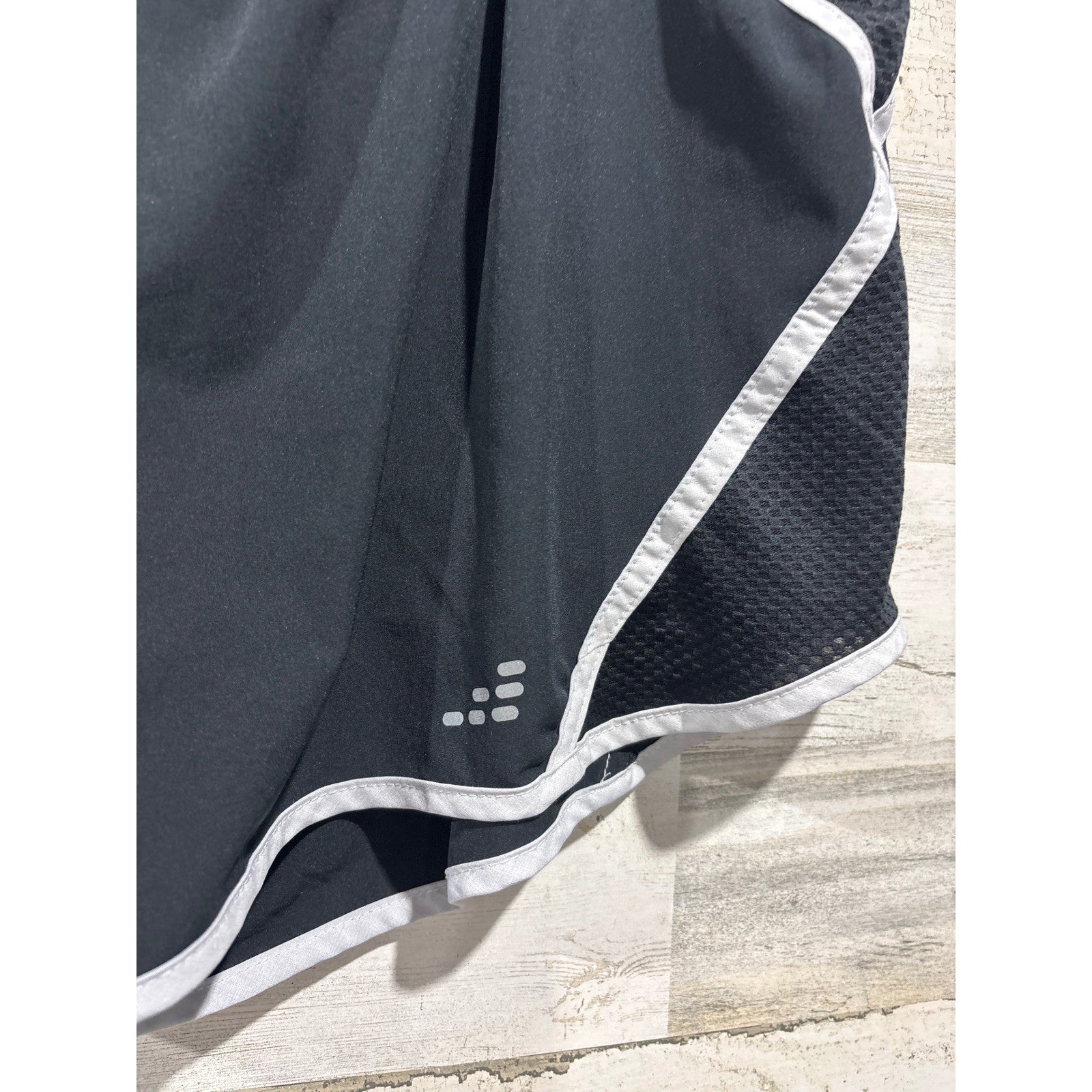 BCG Running Shorts Womens XL Black White Piping Mesh Athletic Gym1