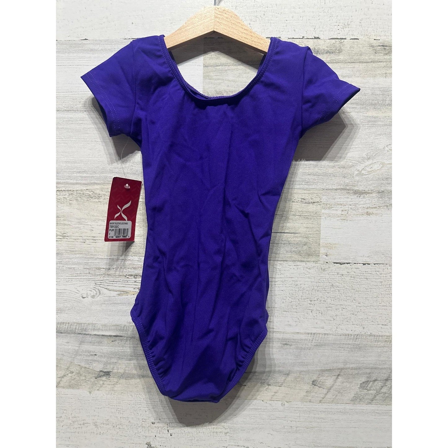 Capezio Leotard Girls Intermediate Child Purple Short Sleeve Dance NWT1