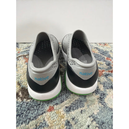 Native Jefferson Block Boys C13 Grey Black Slip On EVA Water Shoes EUC3
