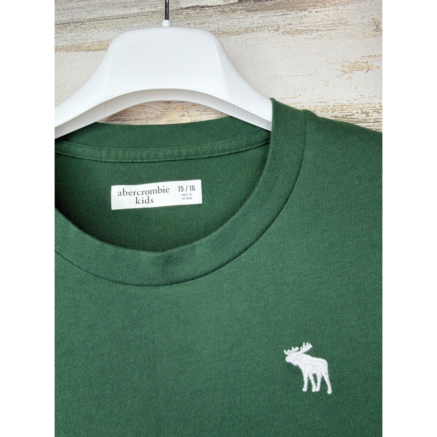 Abercrombie Long Sleeve Shirt Bundle Boys 15/16 Blue Green Moose Logo2