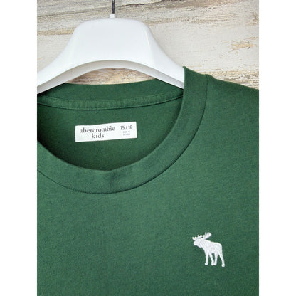 Abercrombie Long Sleeve Shirt Bundle Boys 15/16 Blue Green Moose Logo2