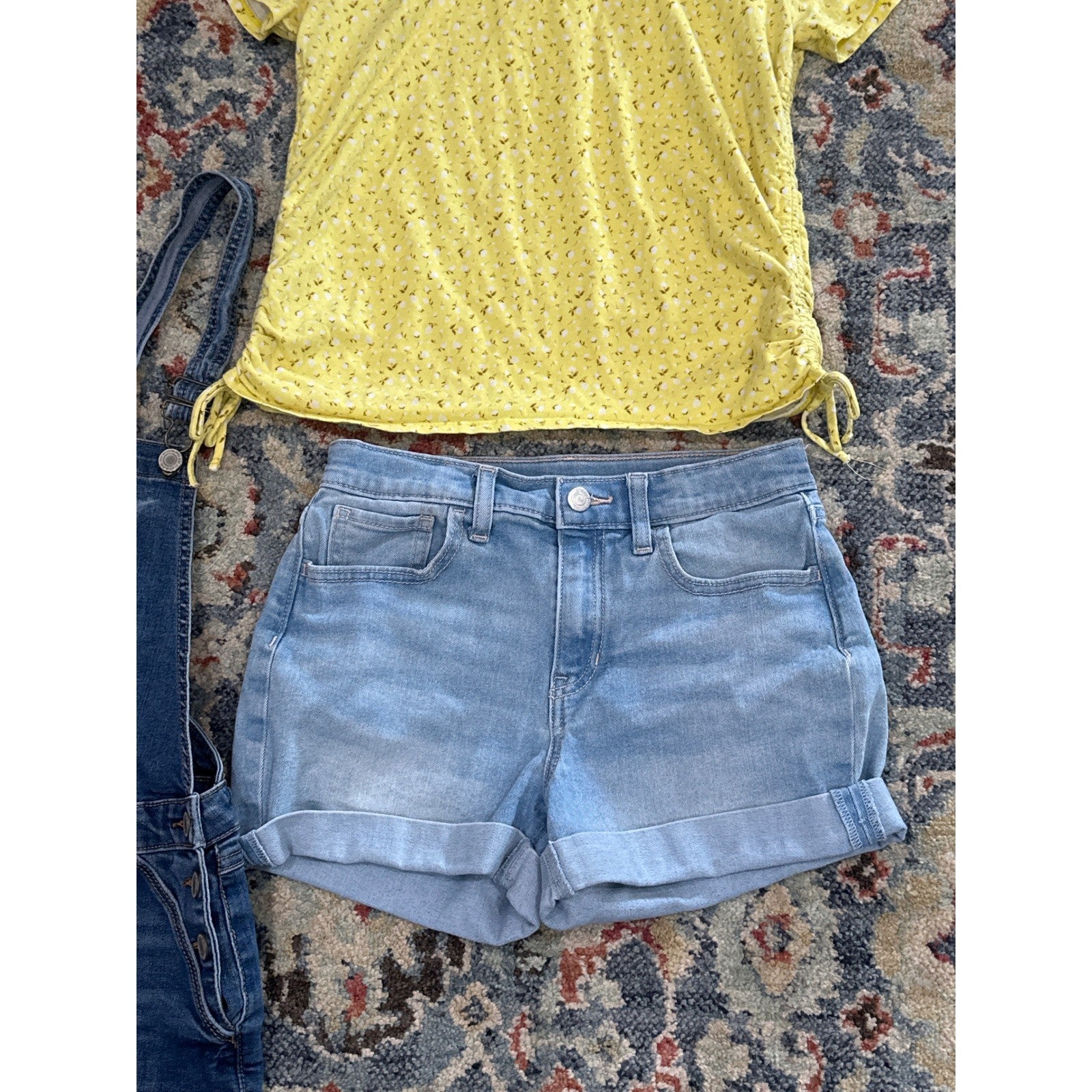 Art Class SO Old Navy Summer Bundle Girls XL 14-16 Yellow Blue Floral Denim4