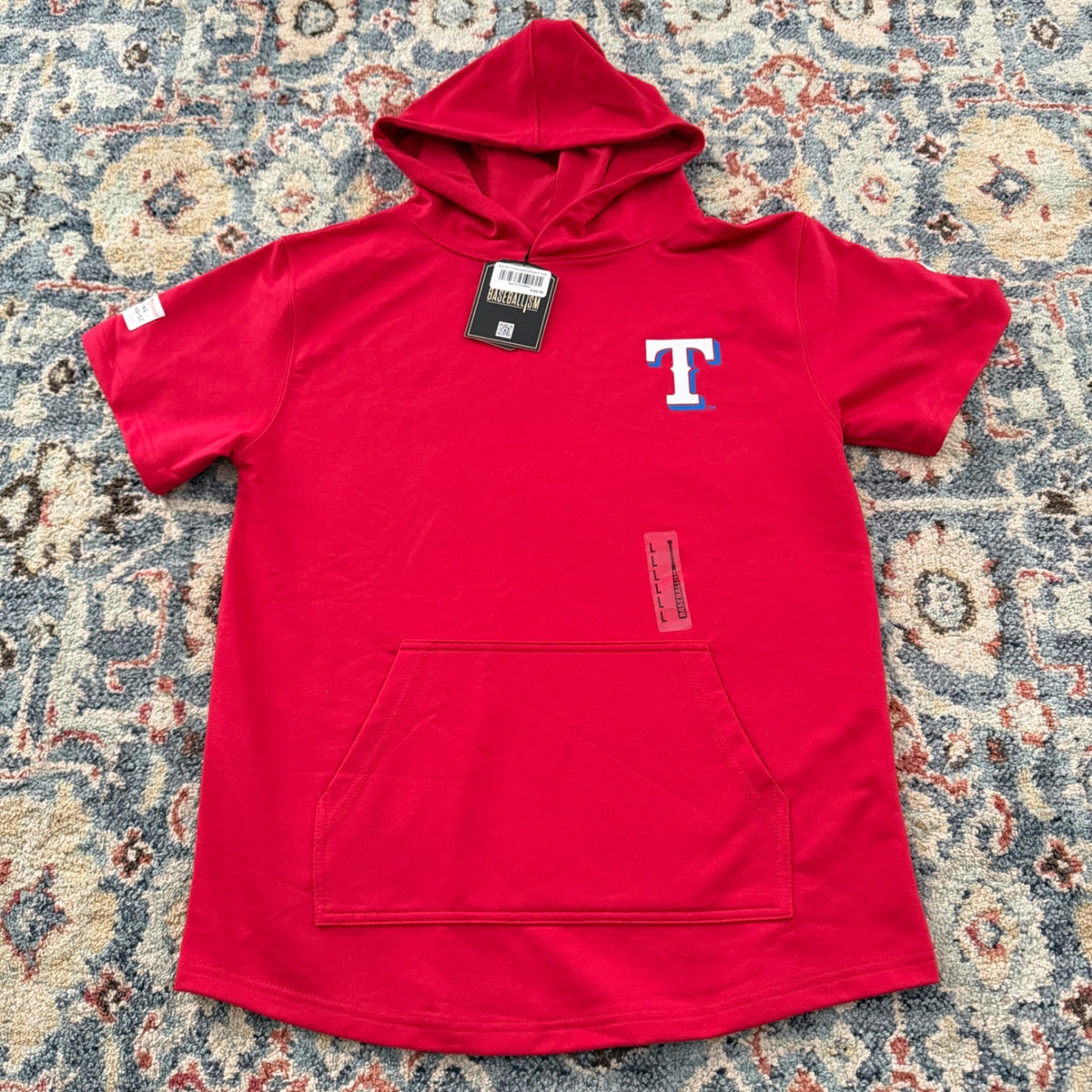 Baseballism Texas Rangers Hoodie Youth Large Red Short Sleeve MLB Sport NWT0