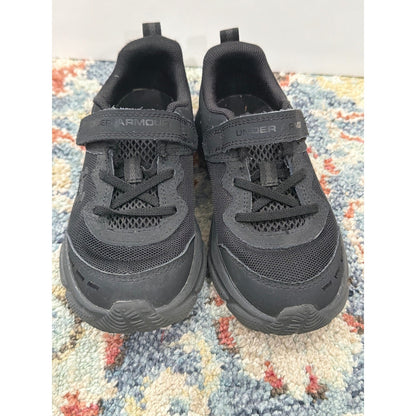 Under Armour Nike Sneakers Boys 10 Black Red Athletic Running Shoes8