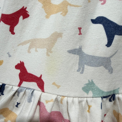 Cheeky Plum Dress Girls 10/12Y Pink Dog Print Ruffle Hem Play *Flawed1