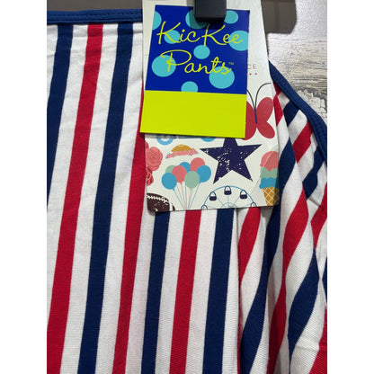 KicKee Pants Swaddle Blanket Baby Toddler Red White Blue Striped Bamboo Soft NWT1