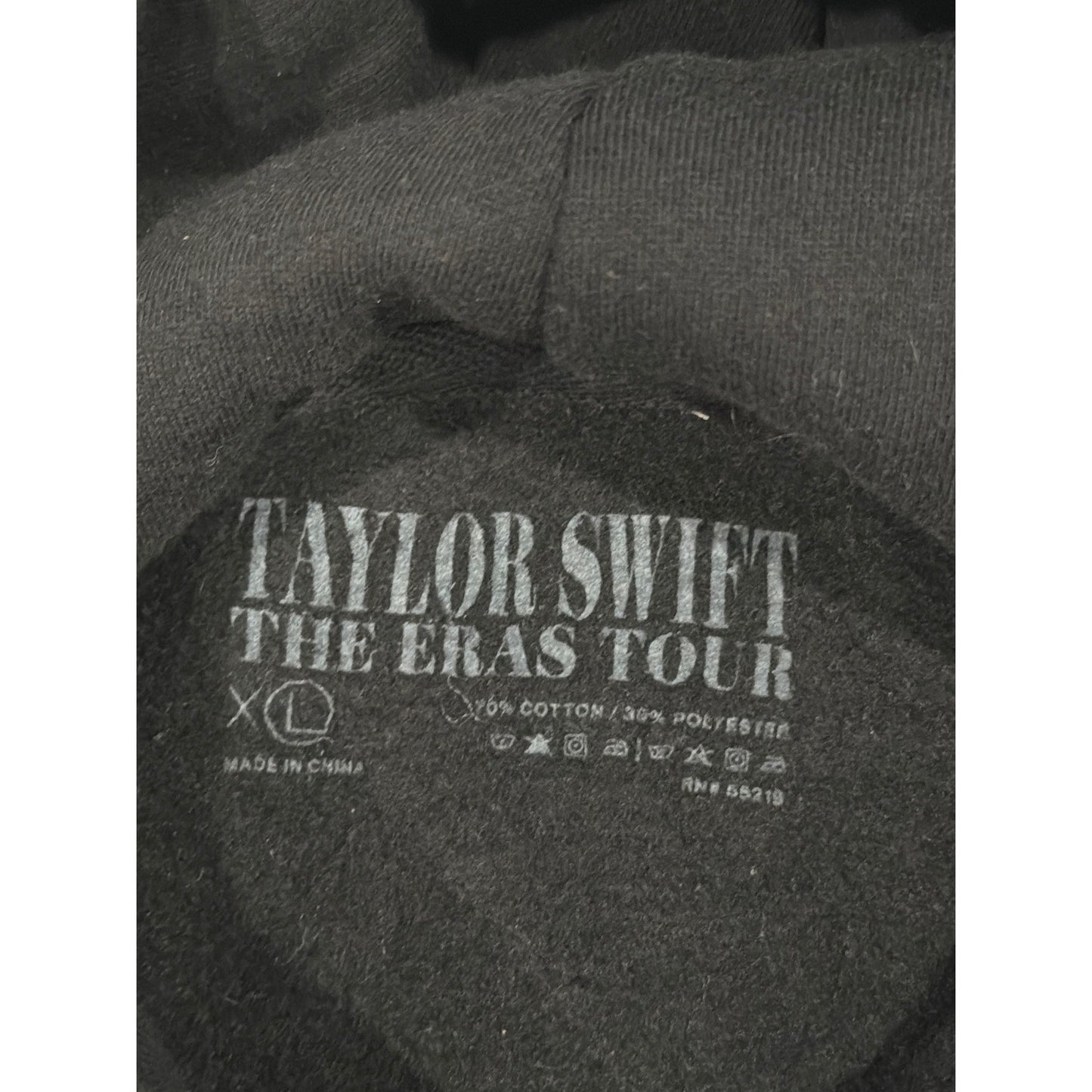 Taylor Swift Eras Tour Hoodie Women XL Black Official Merch Houston EUC4