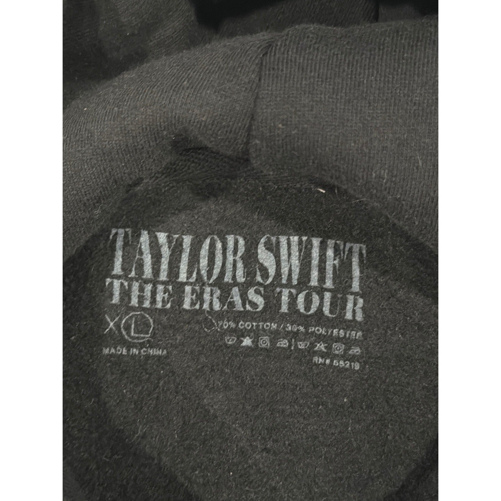 Taylor Swift Eras Tour Hoodie Women XL Black Official Merch Houston EUC4