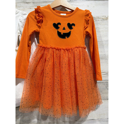 Cat & Jack Celebrate Dress Bundle Girls 18M Orange White Deer Pumpkin NWT EUC2