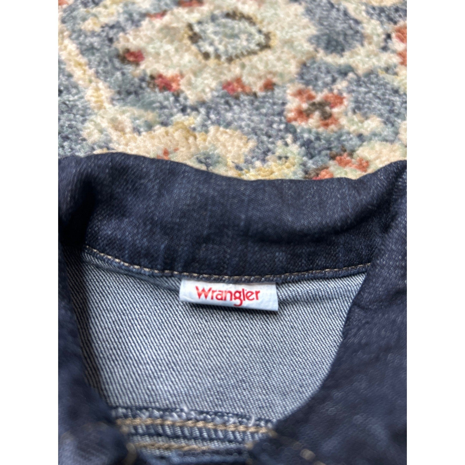 Wrangler Denim Jacket Baby 3-6M Dark Blue Snap Front Western Trucker EUC1