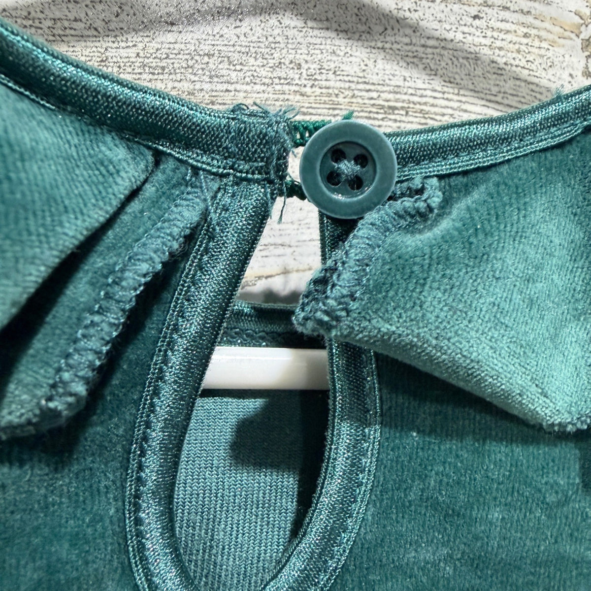Hanna Andersson Velour Ruffle Dress Girls 6-12M Green Cotton Blend Holiday EUC4