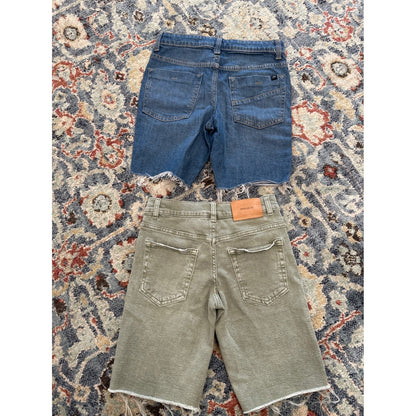 Zara Art Class Denim Shorts Bundle Boys Size 8 / 9  Green Blue Raw Hem Cutoff2